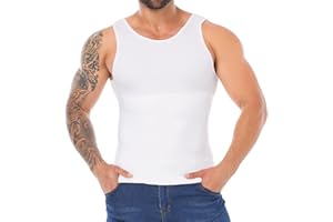 Gleefeat Mens Shapewear Slimming Body Shaper Compression Shirt Tummy Control Undershirt Abdomen Gynecomastia Tank Top Vest