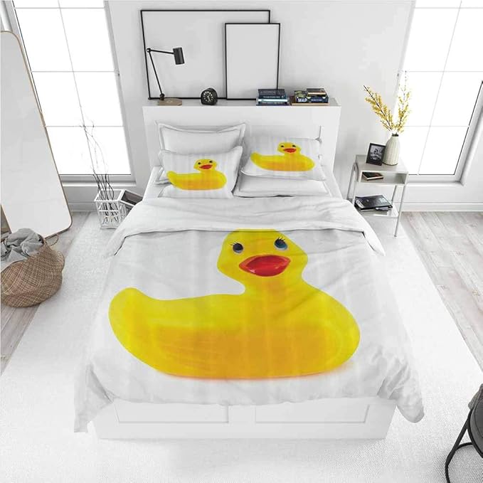 Bedding Duvet Cover 3 Piece Set Rubber Duck,Cute Yellow