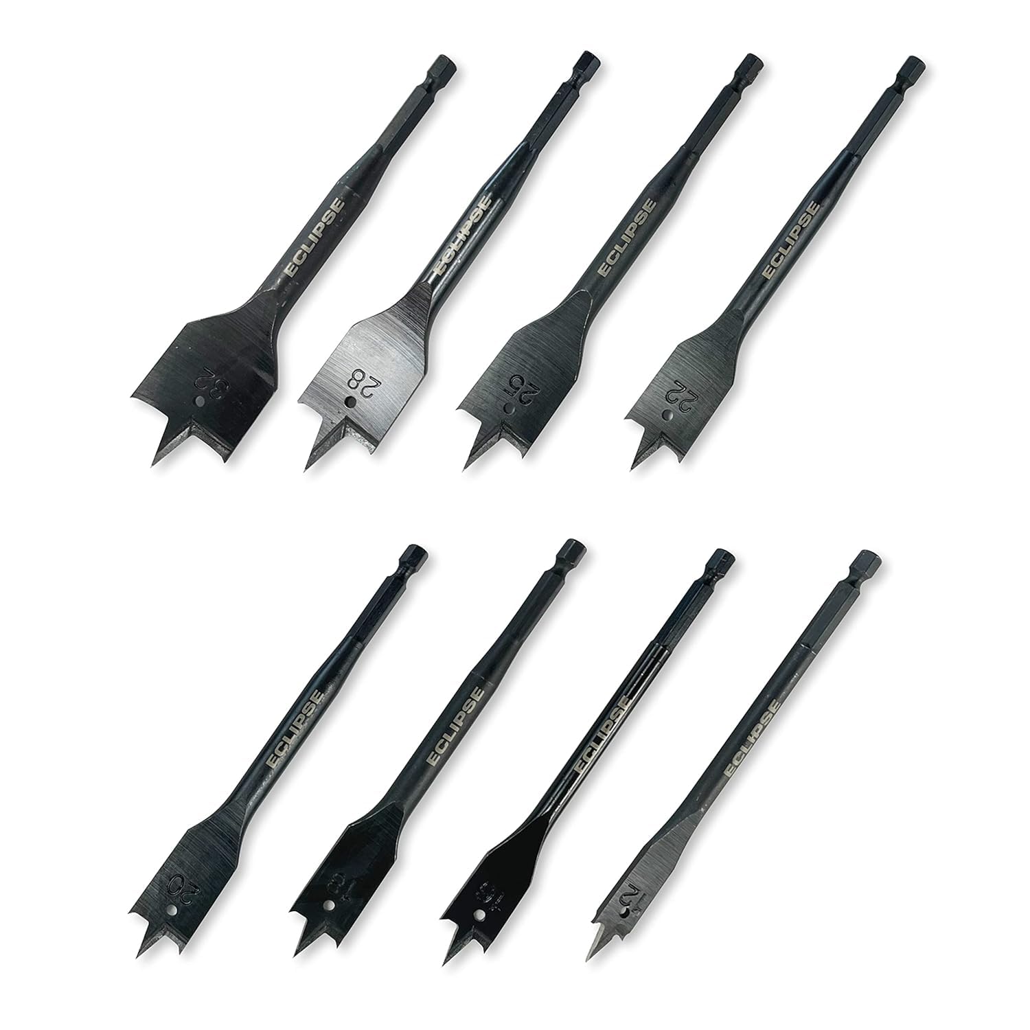 Eclipse Professional Tools FWDB8PS 8 piece Flat Wood Drill Bit Set