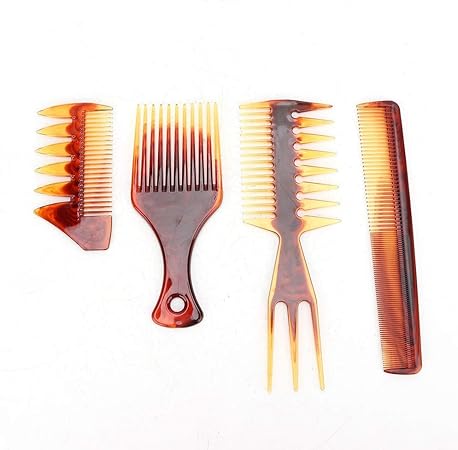 Amazon ヘアブラシ ヘアコーム 髪櫛セット 理髪道具 男女兼用 男性オイルヘア理髪櫛広い大きな歯長いハンドル髪型櫛 2色 2 Zjchao 櫛 コーム 通販