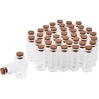 40 Pcs, 10ml Mini Glass Jars Bottles with Cork Stoppers, DIY Decoration Small Glass Bottles Favors, Mini Vials Cork, Message 