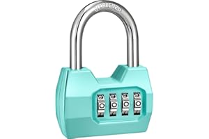 1 Pack disecu 4-Digit Combination Lock, Waterproof Outdoor Padlock for School Gym Locker, Fence, Gate, Shed, Storage Unit (Turquoise)