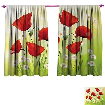 Amazon Com Anniutwo Poppy Drapes For Living Room Spring