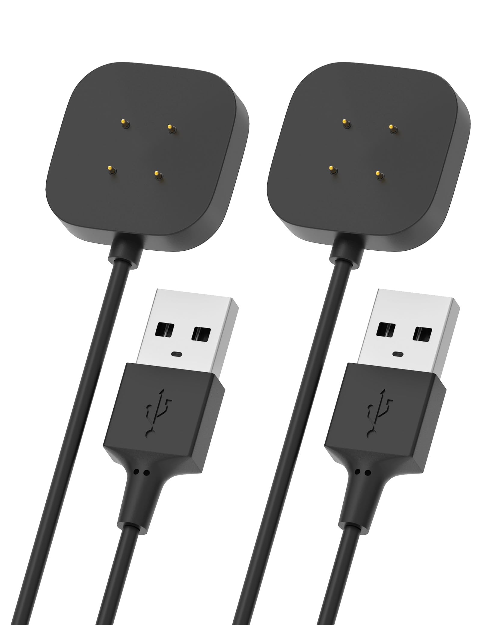 Bicmice Compatible with Fitbit Sense & Versa 3 Charger Replacement Charging Cable Dock for Sense 2,Versa 4 Smartwatch 3.3Ft USB Magnetic Wireless Cord - 2Pack