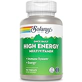 SOLARAY Once Daily High Energy Multivitamin, Iron Free, Immune System and Energy Support, Whole Food and Herb Base Ingredients, Mens and Womens Multi Vitamin (90 Servings, 90 VegCaps)