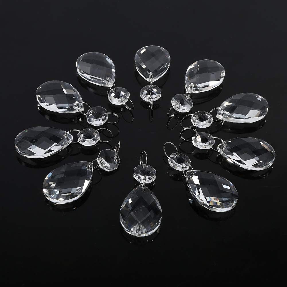 Teardrop Crystal,Clear Crystal Teardrop Chandelier Prisms Parts Hanging Glass Crystal Pendants Beads Garland for Wedding Party Centerpiece Tree Decoration - Image 3