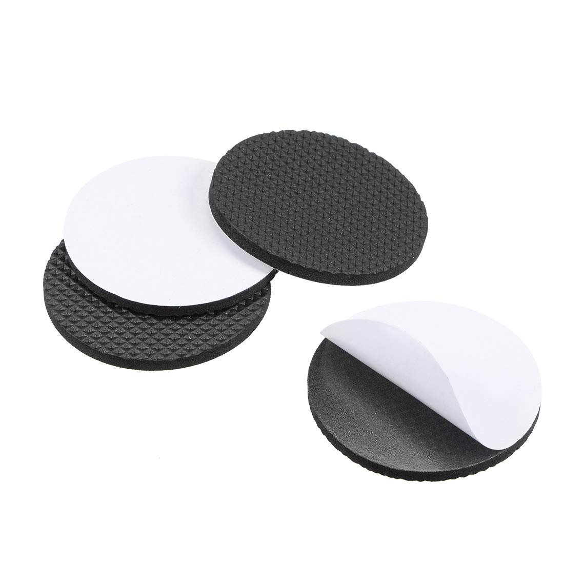 sourcing map Furniture Pads Adhesive EVA Pads 60mm Dia 4mm Thick Round Black 4Pcs