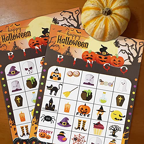 Halloween Bingo Game Halloween Party Games for Kids 24 Players, School Classroom Games, Trick or Treating, Halloween Party Favors Supplies, Family Activity