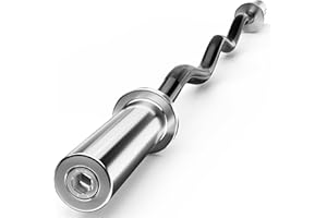 TUYOHW 4-ft Olympic EZ Curl Barbell, 25mm Grip Weight Lifting Curling Bar for Biceps, Triceps, Back & Leg Exercises - Durable for Muscle Building & Strength Training