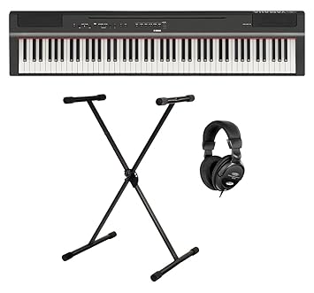 Yamaha P-125B Stage Piano Set (88 anschlagdynamische Tasten auf (GHS) Tastatur, interne Bass & Schlagzeugspuren sowie Tisch E