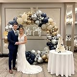 Netnology Navy Blue Gold Silver Balloon Arch Kit 151pcs Party Decor view 5