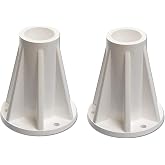 Two Saftron 6" Mounting Bases (White) | Fits 1.90" OD Rails with Included Hardware, Chemical &amp; Salt Resistance and No Grounding with Saftron Rails for Easy Setup