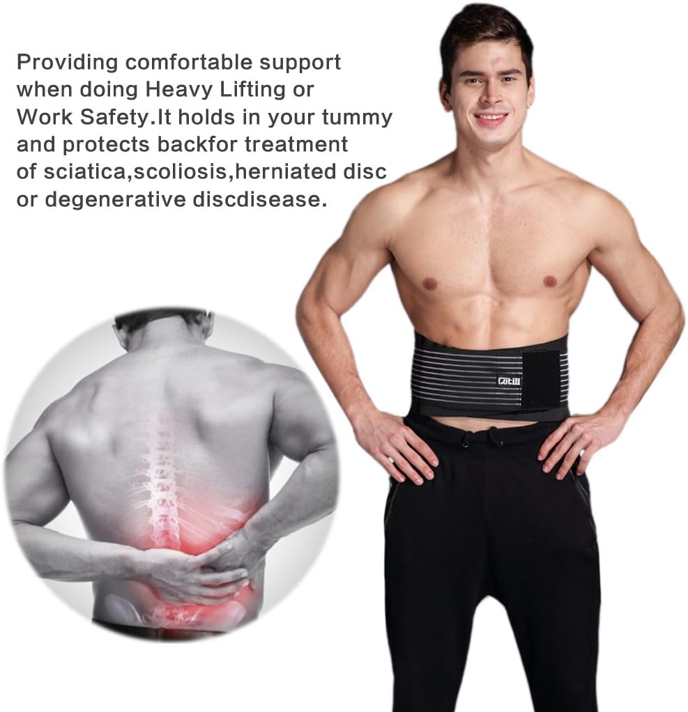 Cotill Lower Back Support Belt, Lumbar Support Brace for Pain Relief and Injury Prevention - Image 4