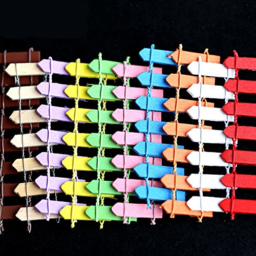 Funnylive 10 Pcs;Outdoor Garden Fantasy Small Wooden Fence Flexible DIY Decorated Short Wooden Picket Fence for Miniature Garden Decoration - Thumbnail 6
