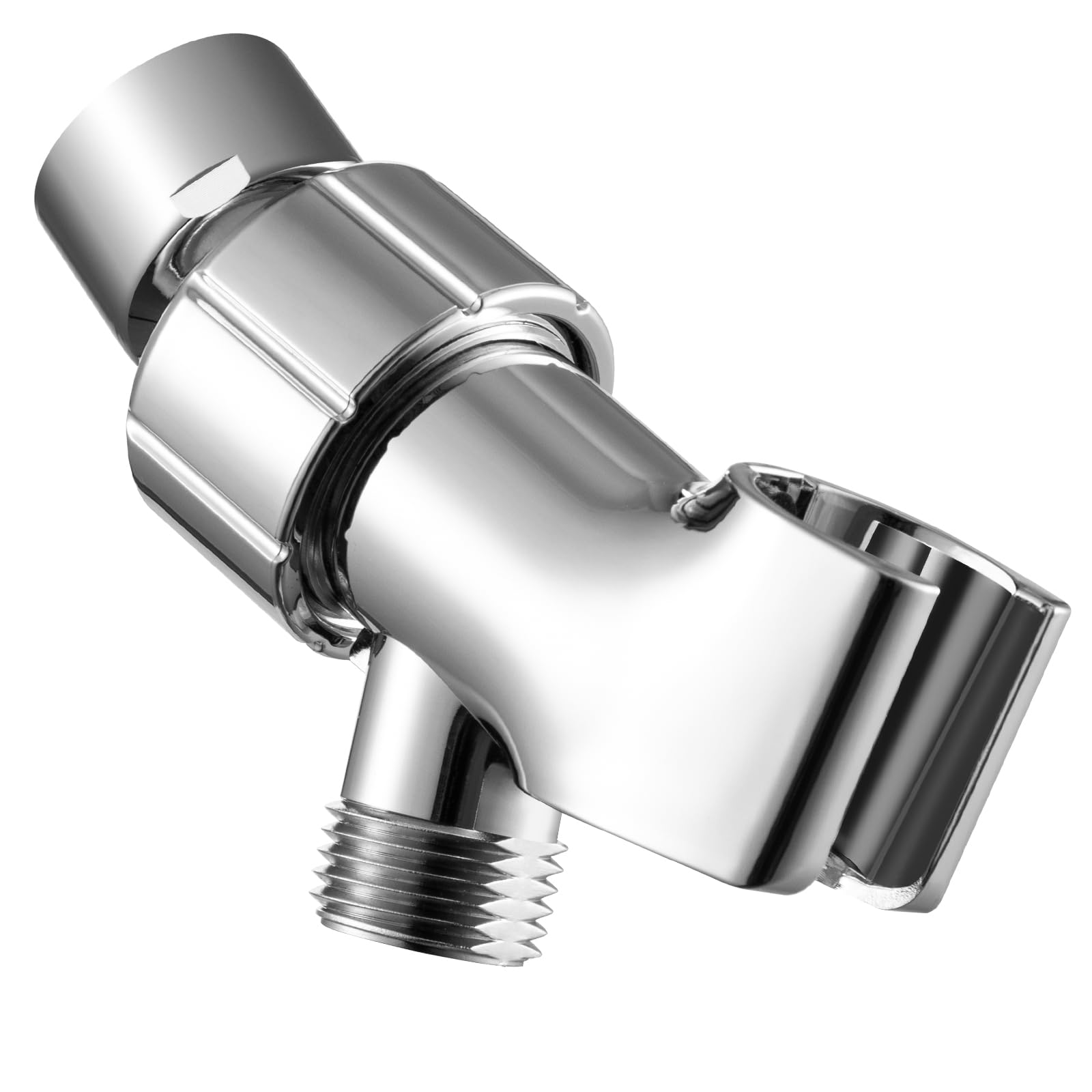 Photo 1 of OFFO Shower Head Holder with Solid Metal Ball Joint for Handheld Shower Head, Adjustable Shower Arm Mount for Connecting Shower Arm and Shower Hose, 1/2 in IPS Female Inlet and Male Outlet, Chrome
