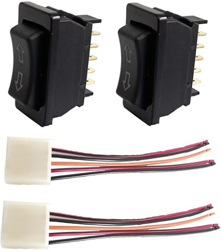2 Prises De Connecteur 5 Pins Pour Interrupteur De Vitre électrique Auto - Câble Pigtail 12V - Dwcx