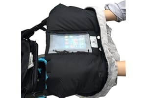 Fleece Stroller Hand Muff, BETITETO Winter Anti-Freeze Gloves for Baby Stroller Jogger Pram Water Resistant Warmer Gift for Parents and Caregivers (Black)