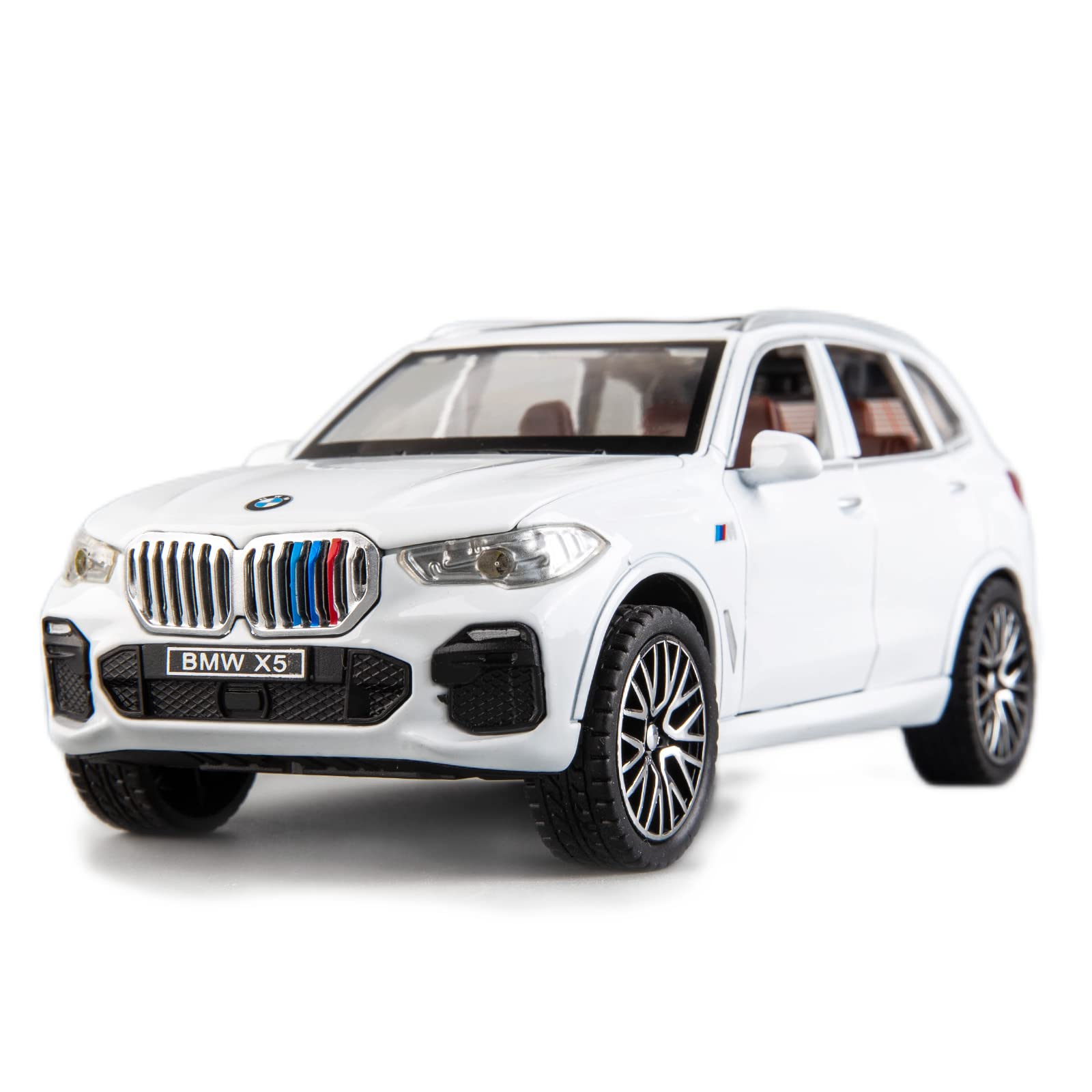 Photo 1 of BDTCTK 1:32 Comapatible for X5 SUV Model Car Toy, Zinc Alloy Pull Back Toy car with Sound and Light for Kids Boy Girl Gift(White)