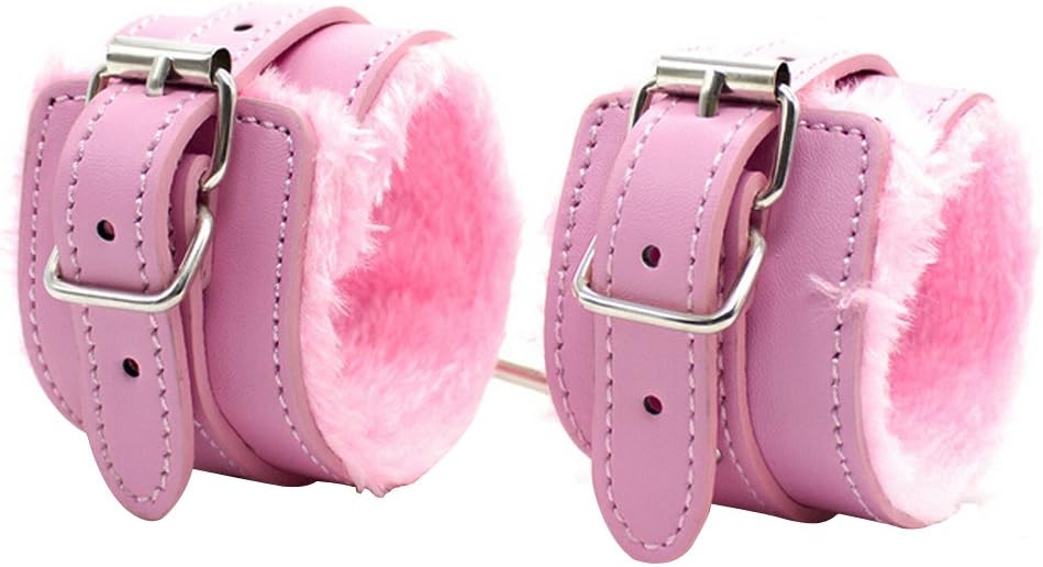 Fuzzy Furry Fur Wrist Handcuffs Soft Leather Restraints