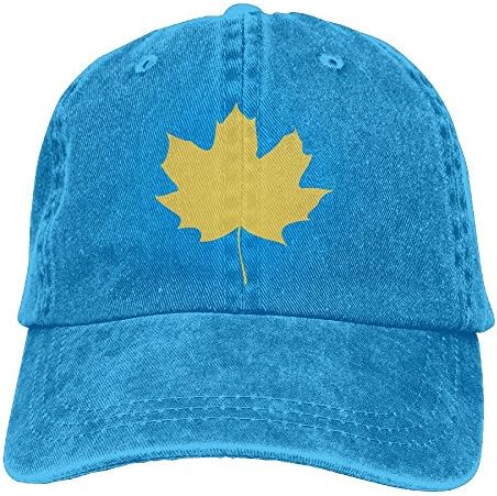 YUA85FSW Neutral Mapple Leaf 3 by Rones Hat Cotton Denim Fabric Hat Designed Cowboy Hat