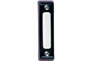 Heath Zenith SL-900-02 Wired Door Chime Push Button, Black with White Center Bar