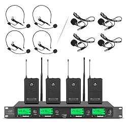 WENWEN Wireless Microphone System Pro UHF 4 Channel