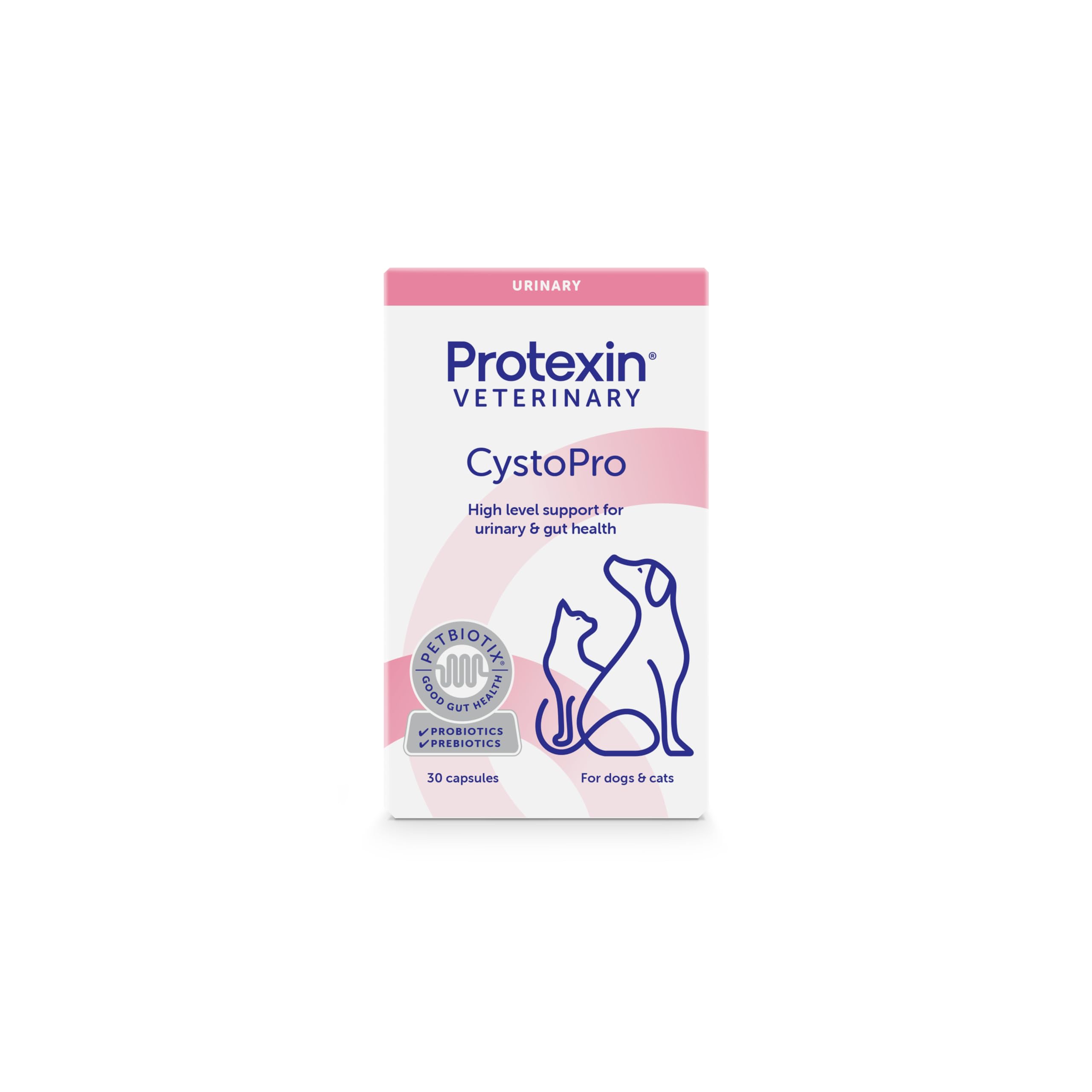 Protexin Veterinary CystoPro Capsules for Dogs and Cats, Bladder Health and Immune System Support, Meat-Free Chicken Flavour, 30 Capsules