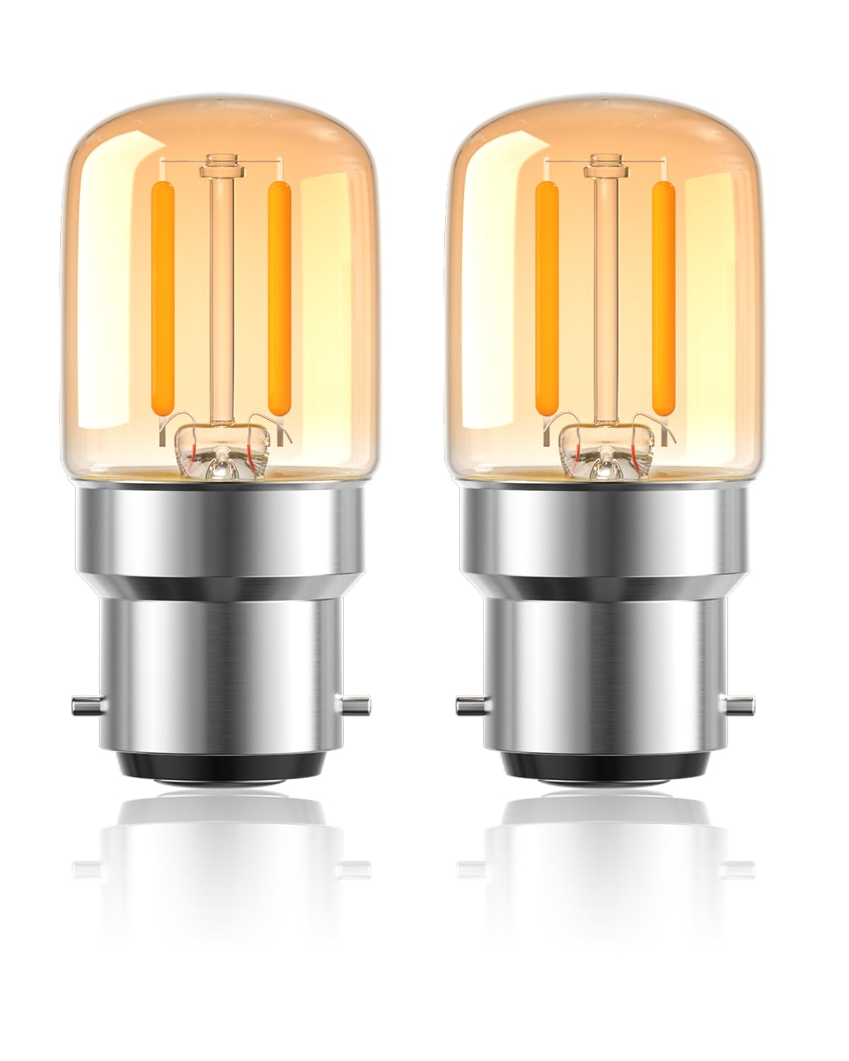 Lamptobe B22 Bayonet LED Light Bulbs 2W Night Light Bulb, Low Watt Light Bulbs Equivalent 15 Watt, T28 B22 Bayonet Light Bulb for Sewing Machine, Appliance Lamps, Night Light, 2700K Warm White, 2 Pack