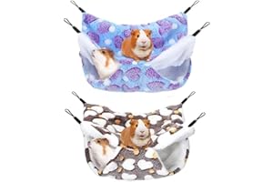 FYHJTRT 2PCS Ferret Rat Hammock Set, Thick Plush Warm Hanging Tree Bed, Small Animal House Nest Sleeping Bag,Hidden cage Hamm