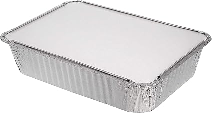 Pack Van 10 2 Liter Rechthoekige Aluminium Containerpannen Met Deksels Foliebakken Met Deksels Goed Voor Bakken Koken Opslaan En Invriezen 18 Cm X 24 5 Cm 7 X 9 6 Inch Amazon Nl