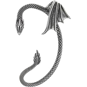 HZMAN Vintage Gothic Animal Ear Cuff for Men Women, Stainless Steel Non-Piercing Ear Wrap, 5 Unique Designs Octopus/Claw/Drag