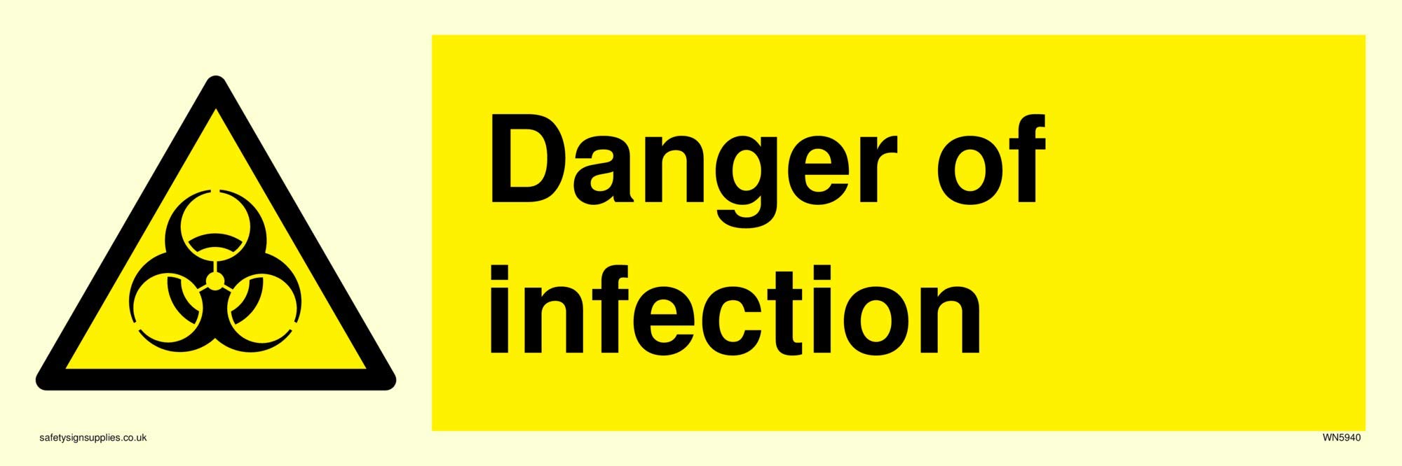 Danger of infection sign - Vinyl Photoluminescent sticker