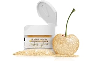 Bakell - Bright Gold Tinker Dust (5g, 1x Jar) Edible Glitter for Food, Desserts, and Beverages!