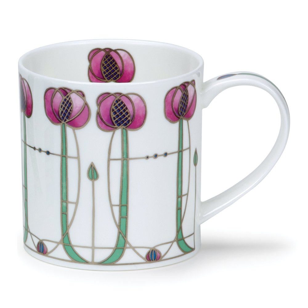 Dunoon Fine Bone China Orkney Argyle Mackintosh Fine Bone China Mug - Made in England (Pink)