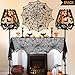 Halloween Decorations Indoor, Set of 4 Black Lace Decors, Including Spider Web Fireplace Mantel Scarf Cover,Spiderweb Round Lace Table Topper Tablecloth, 2Pcs Spider Web Lamp Shade Cover Scarf