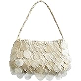 SweatyRocks Women's Shell Beaded Clutch Purse Top Handle Bag Evening Handbags