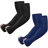 Newbyinn UV Sun Protection Arm Sleeves with Thumb Hole for Men Women Youth, Cooling Sleeve to Cover Tattoo, Mid-Compression