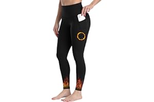 CHRLEISURE Fleece Lined Leggings Women with Pockets - Winter Warm Thermal Thick Tights High Waisted Yoga Pants