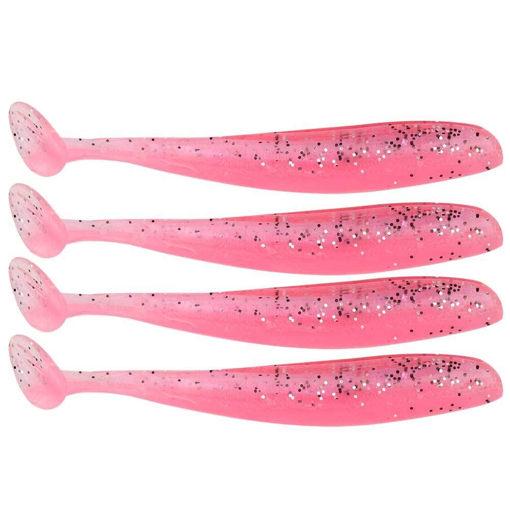 20 PCS Fishing Soft Lure 7.5cm/2g Plastic T Tail Bait Artificial Worm Swimbait for Bass Trout Walleye Fishing Accessory(Pink),bait