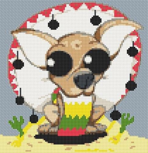 Chihuahua Dog Caricature Cross Stitch Kit