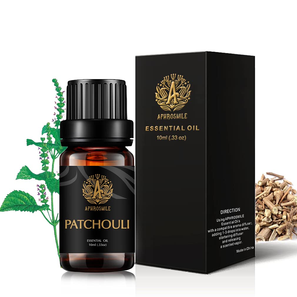 Aromatherapy Patchouli Essential Oil - Therapeutic Grade, 100% Pure for Diffuser, Humidifier, Massage - 0.33 oz (10ml)