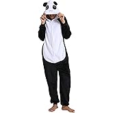 Hundredmore Unisex Adult Animal Onesie Pajamas, Men Women Flannel Halloween Cosplay Costume