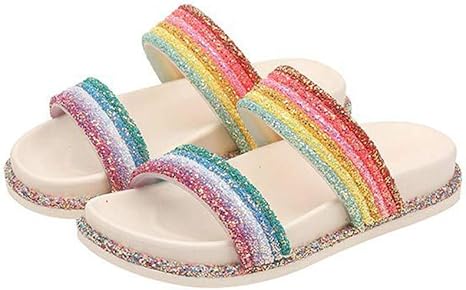 rainbow glitter slides