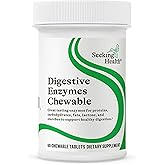 Seeking Health Digestive Enzymes Chewable, Vegan and Vegetarian Enzymatic Supplement to Support Healthy Digestion and Digestive Comfort with Amylase, Protease, and Lipase (60 Tablets)