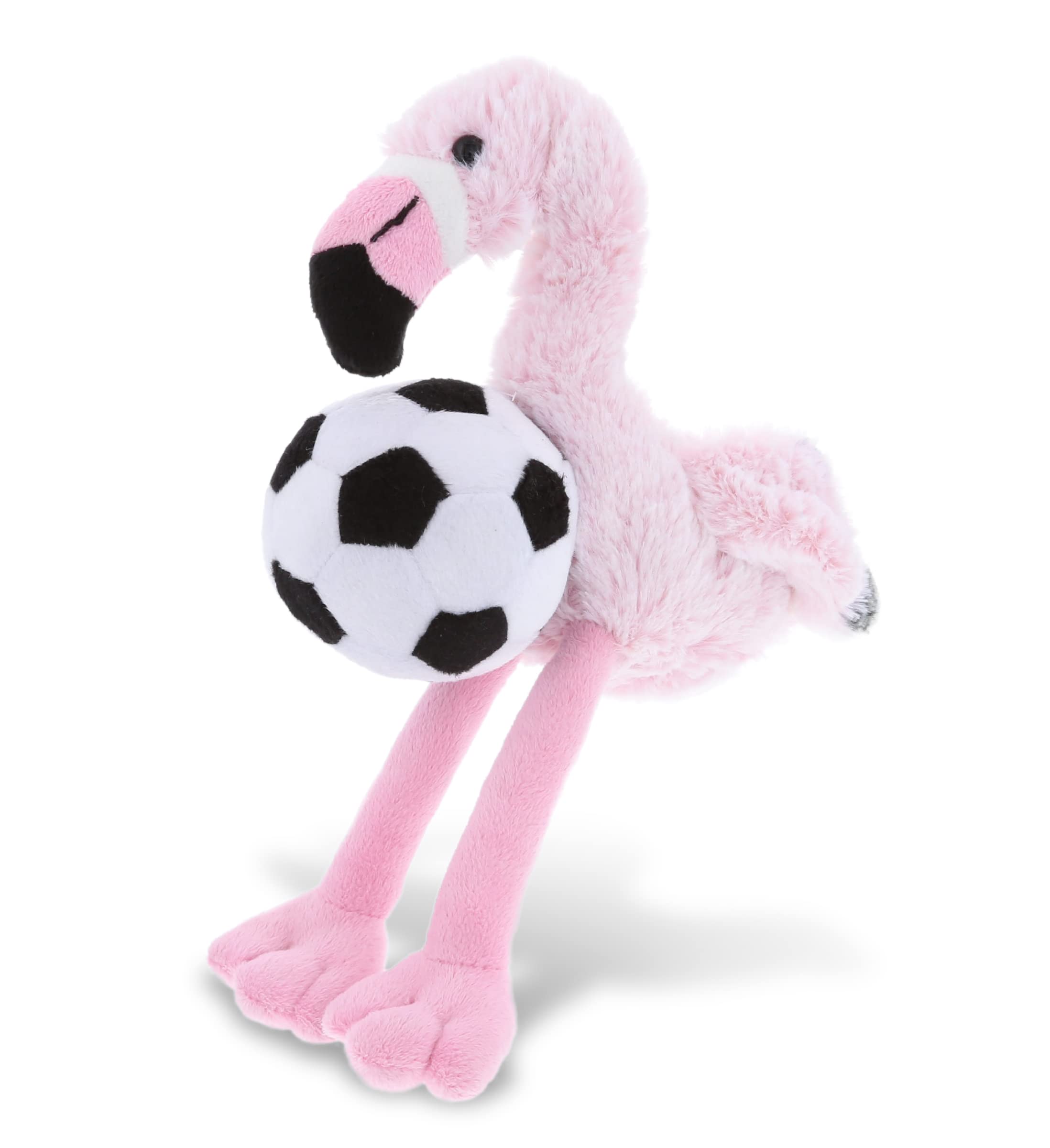 Photo 1 of DolliBu Pink Flamingo Stuffed Animal with Soccer Ball Plush - Soft Huggable Flamingo, Adorable Playtime Flamingo Plush Toy, Cute Wild Life Sports Gift for Kids and Adults - 8 Inch
