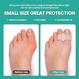 Welnove Pack of 12 Bunion Corrector Toe Separators with Double Loops (Clear) view 4