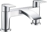Hapilife Bath Tap Waterfall Mixer Chrome 2 Holes Deck Mounted Mono view 1