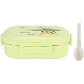 Lunch Box, 720ml 2 Compartments Food Lunch Containers with Spoon, Portable 304 Stainless Steel Kids Bento Lunch Box, Cold and Hot Food Storage, for School Picnic Office