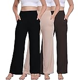 Cheapestbuy 2/3 Pack Women's Wide Leg Lounge Pants High Waisted Comfy Yoag Pants Stretch Loose Sweatpants with Pockets
