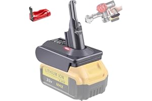 JJXNDO V8 Adapter for Dewalt to for Dyson V8, Battery Converter for Dewalt 20V to Work with for Dyson V8 SV10 Animal Fluffy Motorhead Vacuum Cleaners with Trigger Lock(Not V8 Battery)